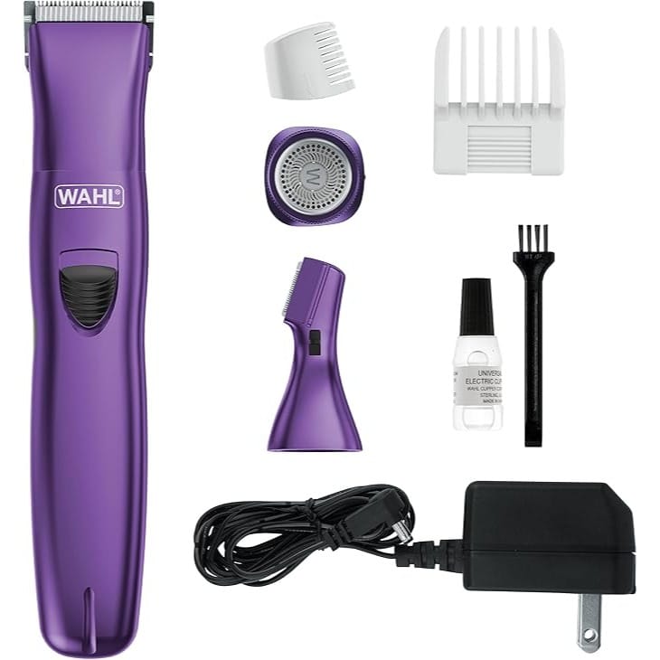 Wahl Pure Confidence Rechargeable Lady Clipper – Personal Grooming Kit for Women with 3 Interchangeable Heads (Trimmer, Detail Trimmer, Rotary Shaver), 2 Guide Combs, 60 Min Runtime – 9865-127