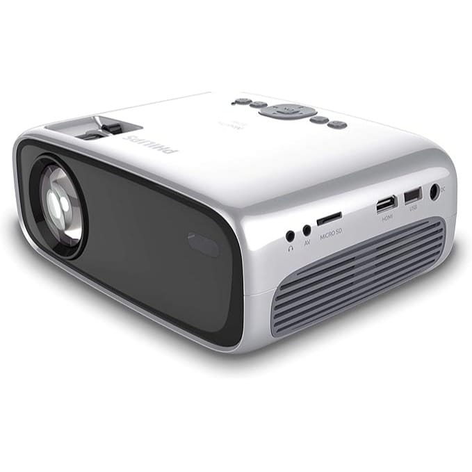 Philips Projection Philips NeoPix Easy Mini Projector Professional Portable for Home / Business - 80 "1080p FHD LED Stereo Speakers 2600 lumens Total Connectivity HDMI USB MicroSD (20 years duration)