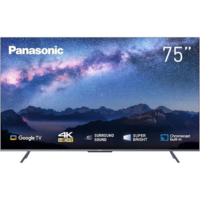 Panasonic 75 Inch 4K LED Google TV Surround sound HDR Chromecast built-in, Hands Free Google Assistant, 4K Color Engine, Hexa Chroma Drive TH-75MX740M