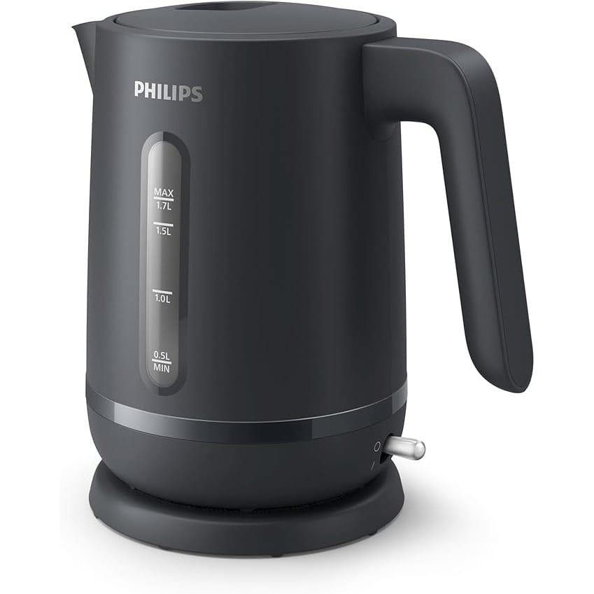 Philips Kettle - 2200W, 1.7L, 360° Pirouette base, On/Off LED light, Auto Shut-off, Removable filter, Cord storage, Charcoal Grey - HD9314/90