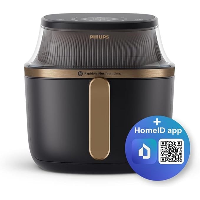 Philips Airfryer XL - 6.2L, 1700W, See-through Cooking Window, 16 Cooking Functions, Touchscreen, RapidAir Plus Technology, Black - NA332/09
