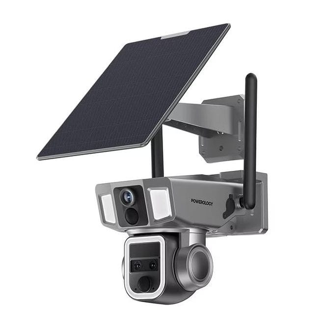 Powerology 4G/WiFi 360° Dual Lens Outdoor Camera – Black