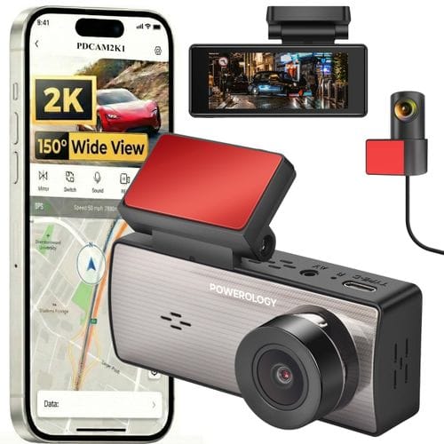 Powerology Dual Recording Dash Camera – Black