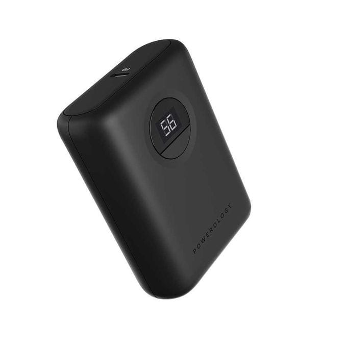 Powerology 10000mAh Ultra Compact Power Bank – 20W Fast Charge, USB‑C PD & QC 3.0