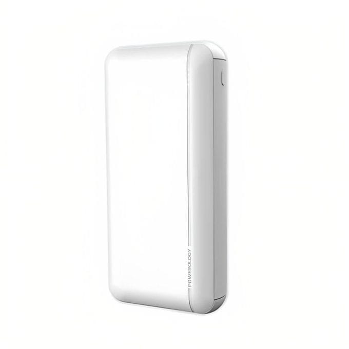 Powerology 20000mAh Power Bank 20W PD & QC3 USB-C Triple Port – White
