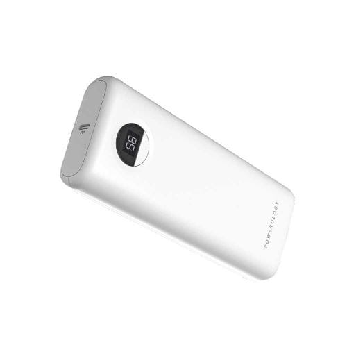 Powerology 20000mAh Portable Fast-Charging Power Bank – White