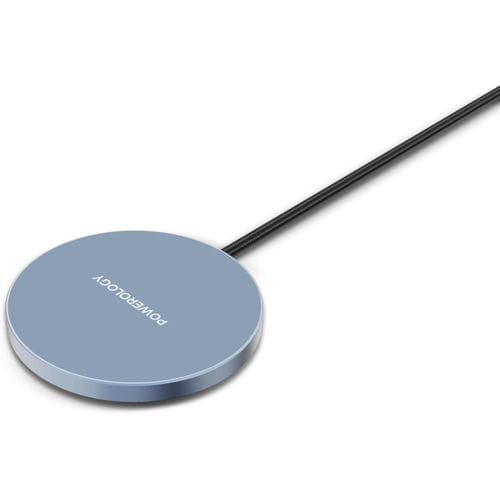 Powerology Elero Magnetic Wireless Charger 15W, Ultra-Thin Design, Fast Charging, 1.2m Cable Length, Qi2 Technology, Compatible with iPhone 17/16/15/14/13 & AirPods
