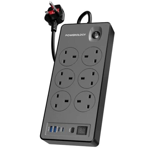Powerology 6AC 2990W Power Strip PD 20W – Black