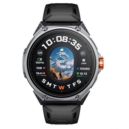 Powerology Alfa Urban Sports GPS Smart Watch, 1.43” AMOLED, Built-in GPS, 5ATM Waterproof, Bluetooth Calling – Multicolor