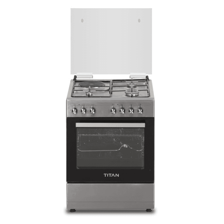 Titan 50x60cm Gas & Electric Cooker, 3 Gas + 1 Electric Burner, Electric Oven, Stainless Steel – TN-F65531XBS