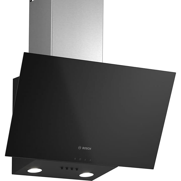 Bosch Series 2, Wall-Mounted Cooker Hood, 60 cm, Clear Glass Black Printed DWK63PJ61M