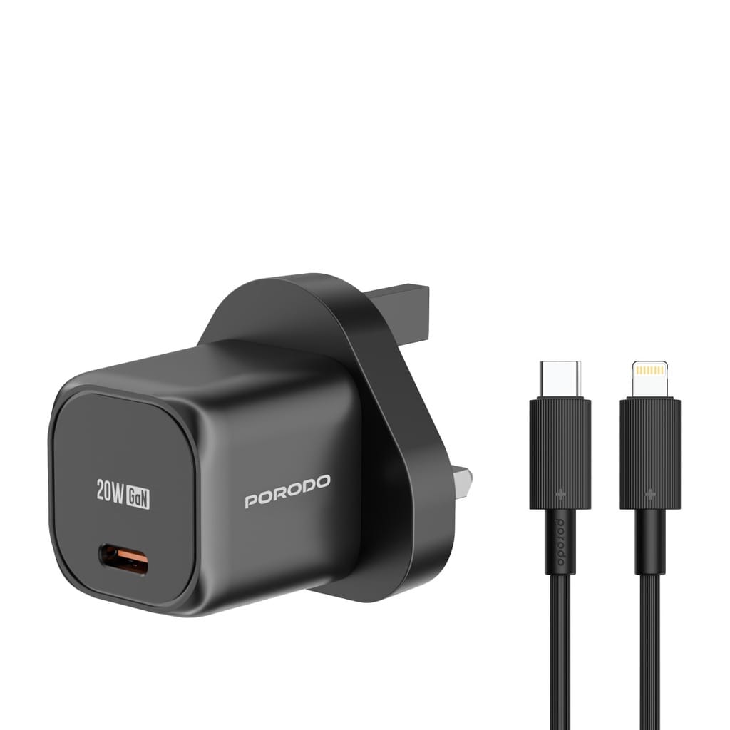 Porodo PD 20W UK Fast Charger - Black