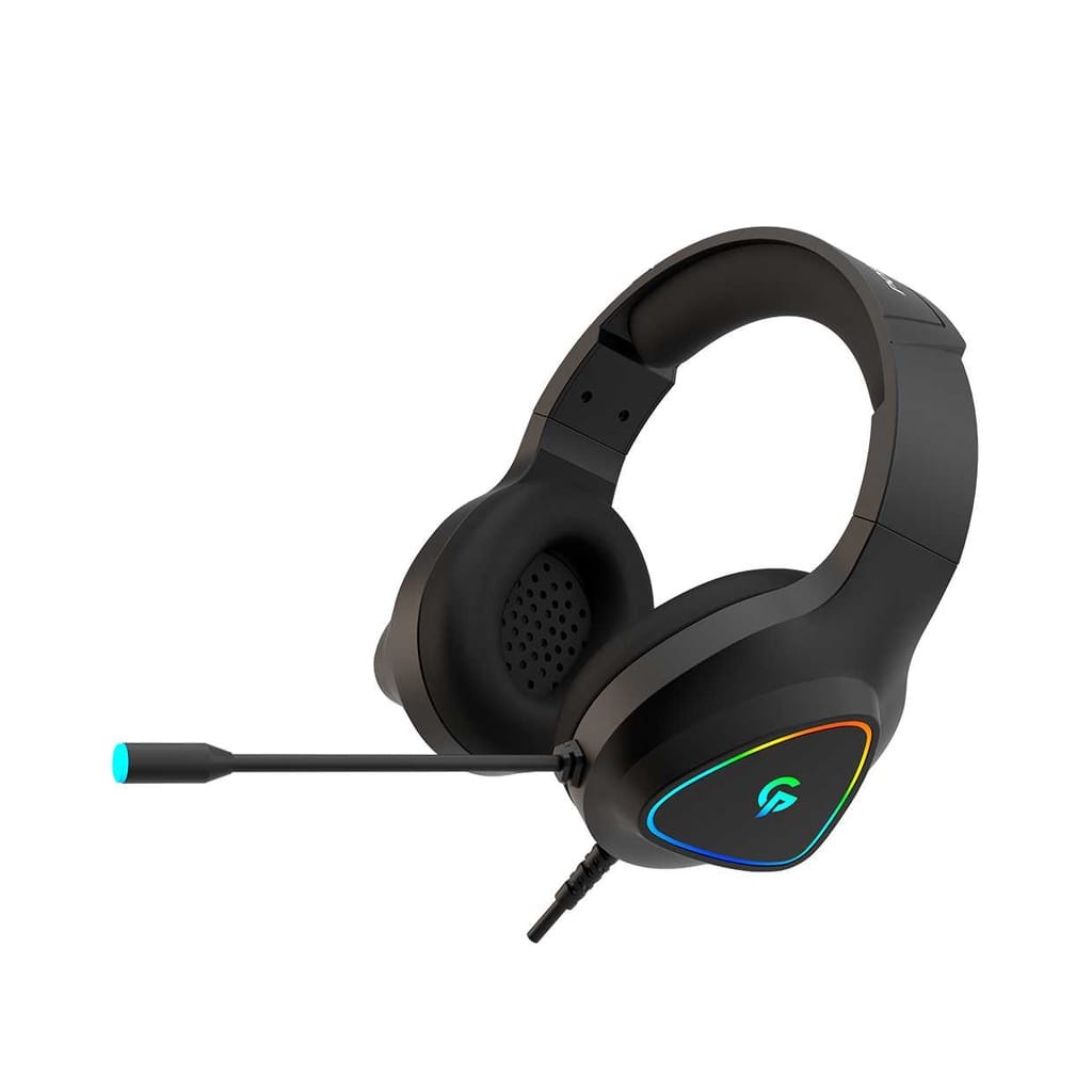 Porodo Gaming E-Sports High Definition Gaming Headphones with RGB Breathing Lights, 2.1m Cable, Omni-Directional Microphone with Noise Cancelling, 3-Dimensional Sound, 50mm Speaker Unit