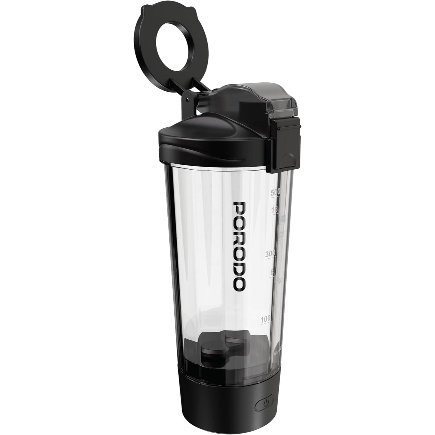 Porodo Lifestyle Portable Electric Grip & Mix Protein Shaker Bottle 700ml, Power Bank Functionality, BPA-Free, Magnetic Phone Holder, Compatible with MagSafe, Long Battery Life, Black
