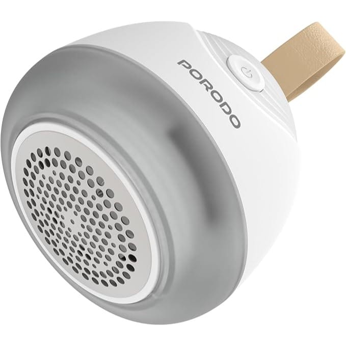 Porodo Lifestyle Rechargeable Fabric Shaver, Cordless Lint Remover with 6-Blade Design & 7200RPM Motor, USB-C Electric Sweater Shaver for Clothes & Upholstery - White