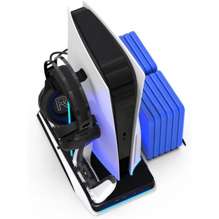 Porodo Gaming Multi-Function PS5 and Headphone Cooling and Charging Hub - Black/White