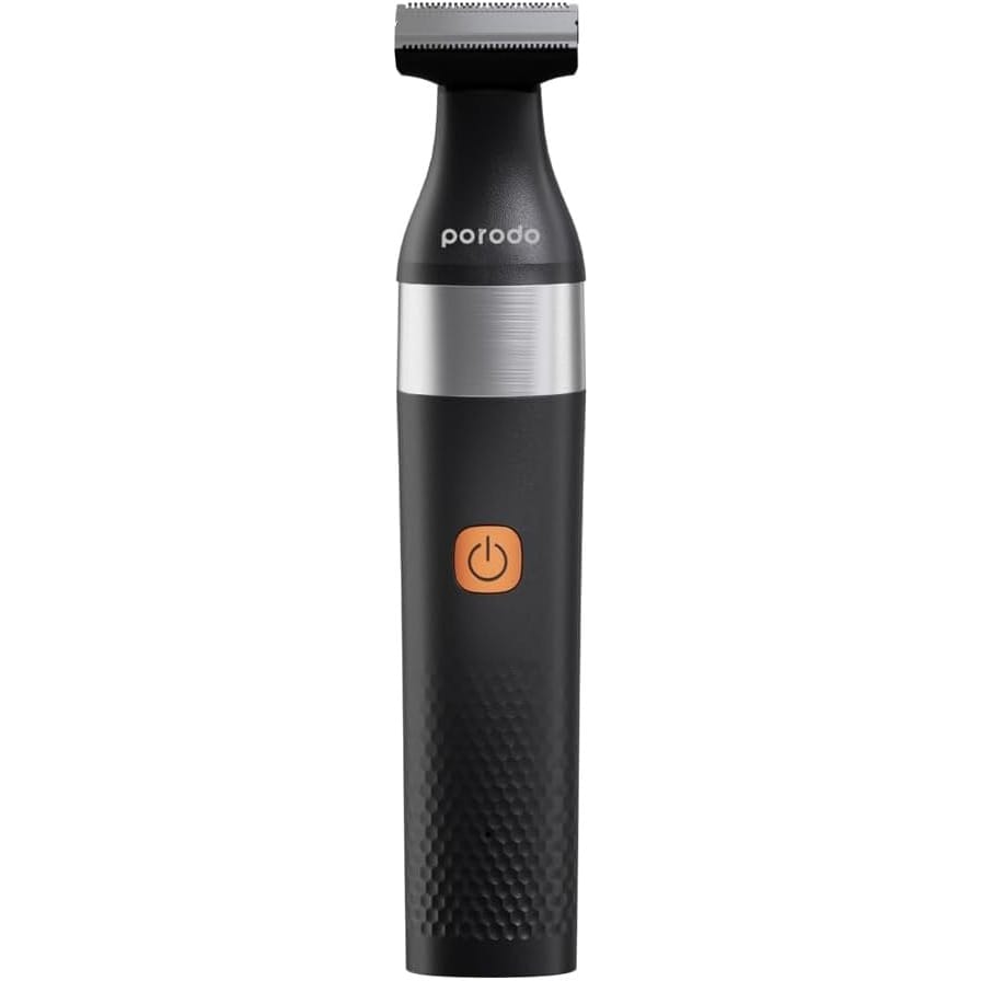 Porodo Lifestyle Rechargeable Dual- Blade Beard Trimmer 600mAh, IPX7 Whole-Body Waterproof, 1 Adjustable Guide Comb Included, 90 Minutes Working Time - Black