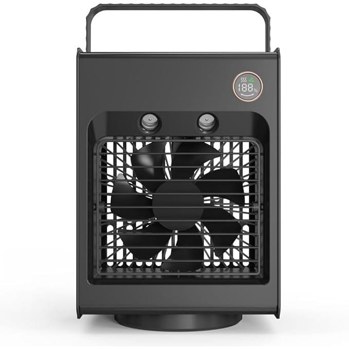 Porodo Lifestyle Misting air cooling fan | Portable & Compact | Digital Display | LED Night Light | cooler | air cooler for room | Automatic oscillation | Auto Rotation | conditioner | cooler for room
