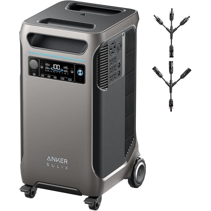 Anker SOLIX F3800 Portable Power Station, 3840Wh, LiFePO4 Batteries, Ultra-High 6000W AC Output with 120V/240V, Solar Generator for Home Backup, RVs, Emergencies, Power Outages, and Outdoor Camping