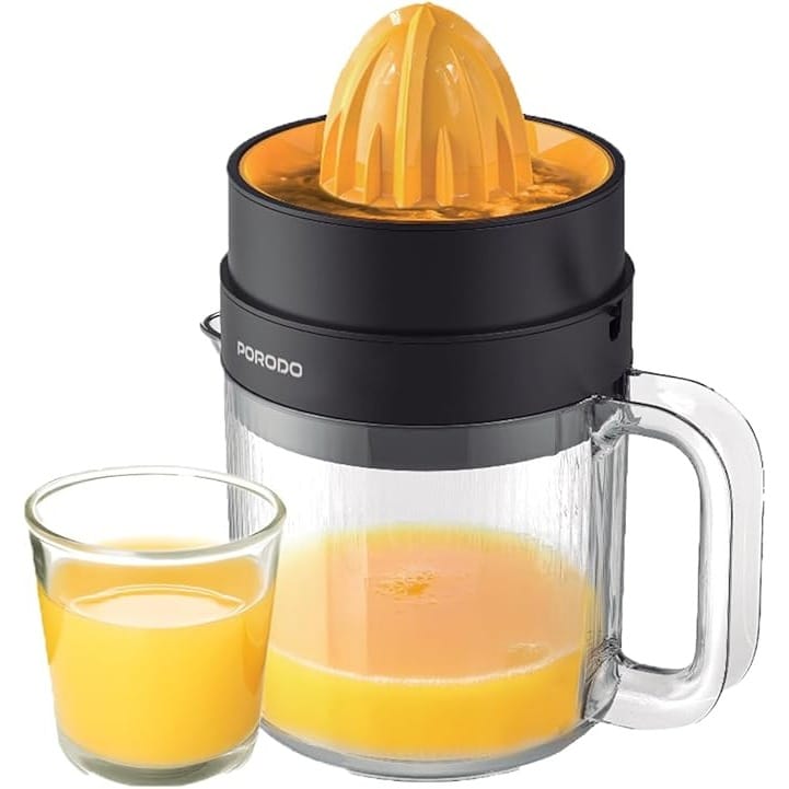 Porodo Lifestyle BI-Directional Juicer 30W, 1.4L Juice Cup Capacity, Smart Fold Design, Food Safe Material, Large/Small Cones, Two Way Rotation, Uk 3-Pin Plug - Black