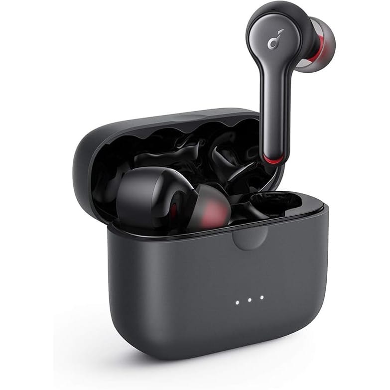 Soundcore Liberty Air 2 Wireless Earbuds, Diamond Coated Drivers, Bluetooth Earphones with 4 Mics, 28H Playtime, HearID Personalized EQ, Bluetooth 5 Noise Cancelling Earbuds, Wireless Charging (Black)