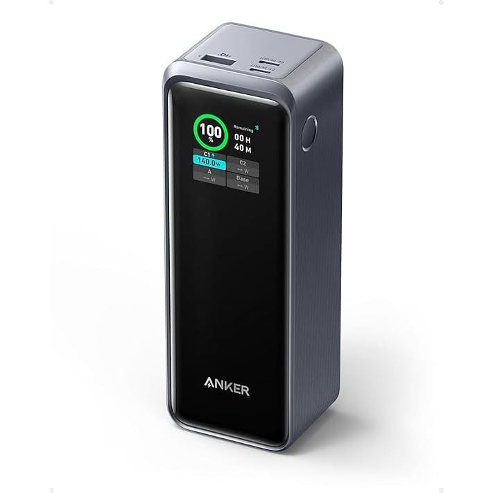 Anker Prime Power Bank, 27,650mAh 3-Port 250W Portable Charger for Travel, TSA-Approved, Smart App, for MacBook Pro/Air, iPhone 16/15/14 Series, Samsung, Laptops, and More (Charging Base Not Included)
