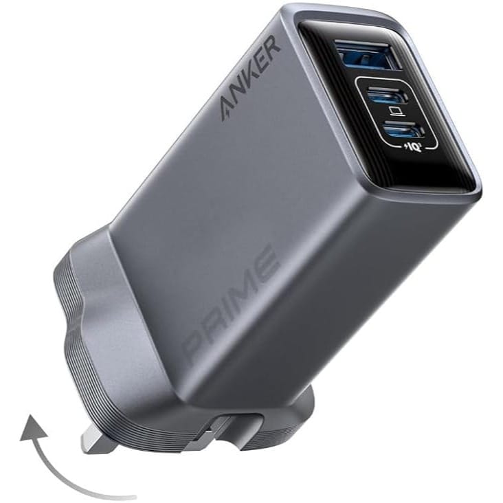 Anker Prime 100W USB C Charger, 3-Port Foldable and Compact GaN Charger, For MacBook Pro/Air, iPad Pro, iPhone 15/14 Series, Galaxy S24/S23, Note20, Pixelbook, Apple Watch, and More