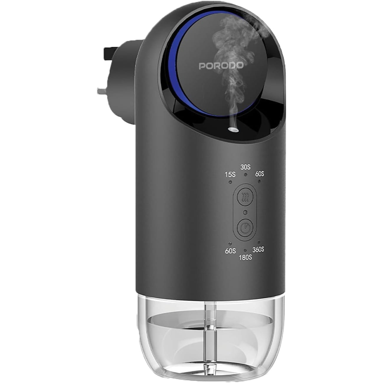 Porodo Wall Plug In Essential Oil Diffuser Machine, Waterless Scent Diffuser with 120ml Oil Capacity, Nebulizing Essential, Adjustable Mist Timer, 200-250m³ Wide Coverage, Electric Aroma Diffuser