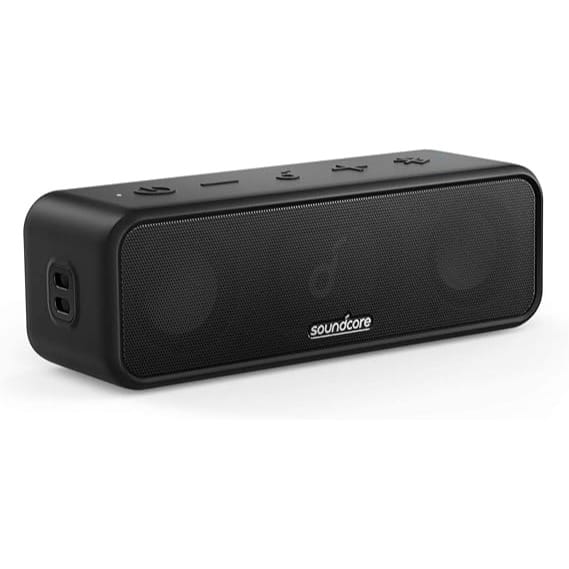 Soundcore Anker 3 Portable Bluetooth Speaker - Wireless, IPX7 Waterproof, 24H Playtime, Pure Titanium Diaphragm Drivers, PartyCast, BassUp, Custom EQ App - for Home, Shower, Outdoor, and Beach