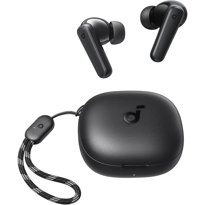 Soundcore Anker P25i True Wireless in-Ear Earbuds, TWS with 30H+ Playtime, Clear Calls & High Bass, IPX5-Water Resistant, Connect App with 22 Preset EQs, Quick Connectivity, Black Color