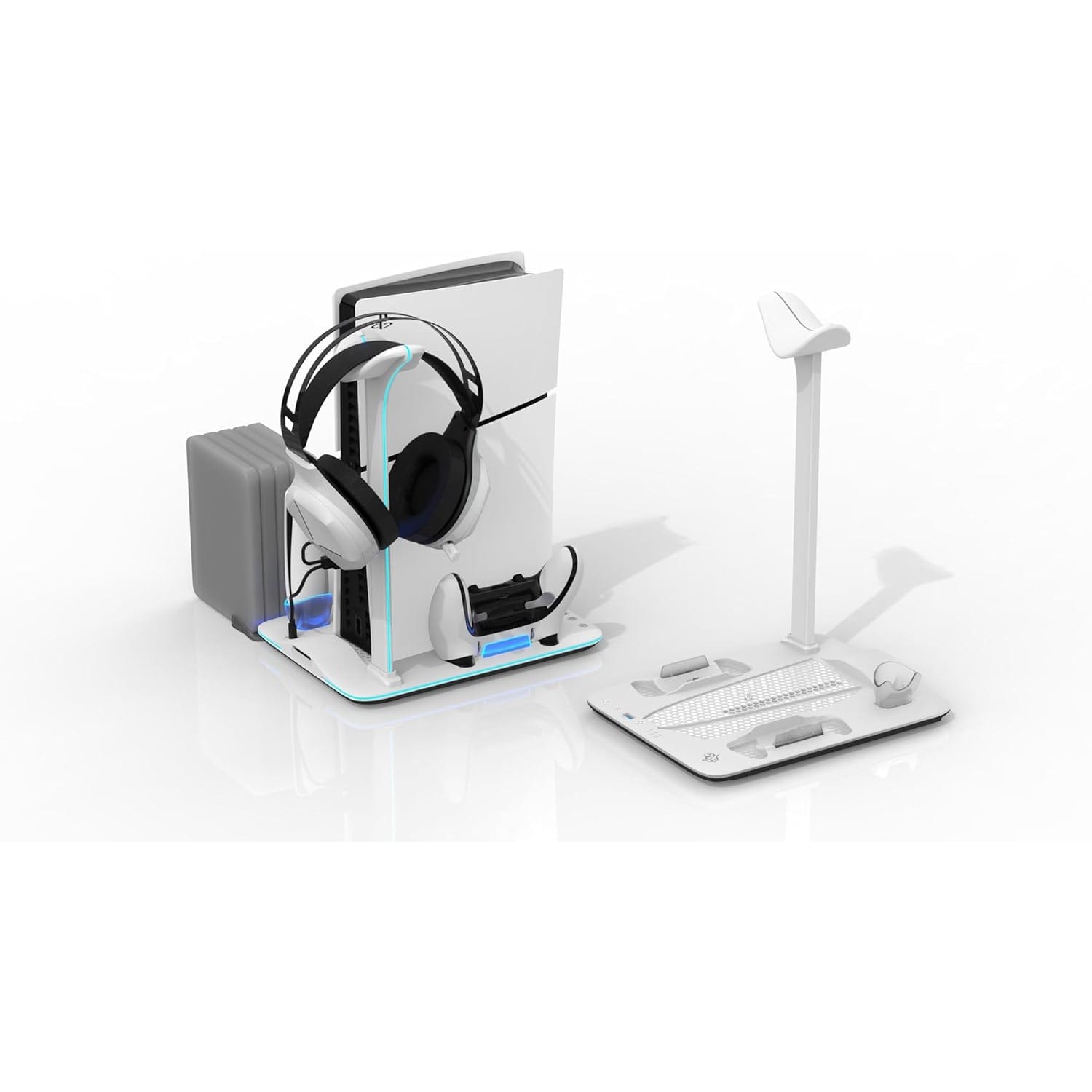 Porodo Gaming PS5 Slim stand with Magnetic Charger - White