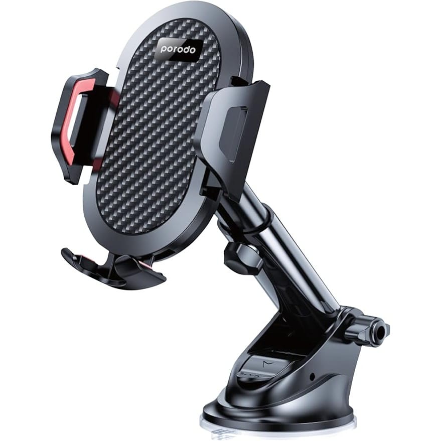 Porodo ABS+Silicone 360 Degree Rotatable Universal Car Mount - Black
