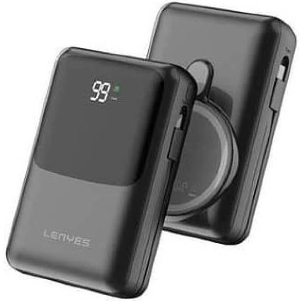 Lenyes PW223D 20000mAh Wireless Power Bank with Magnetic Ring, LED Display & 22.5W Fast Charging