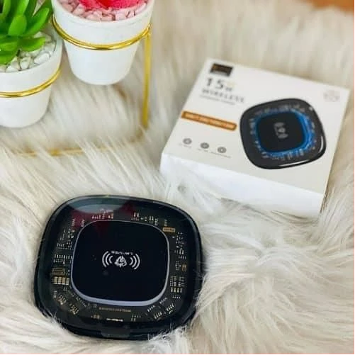 Lenyes PW305 Walking Series 15W Magnetic Wireless Charger Stand Transparent Fast Charging Dock