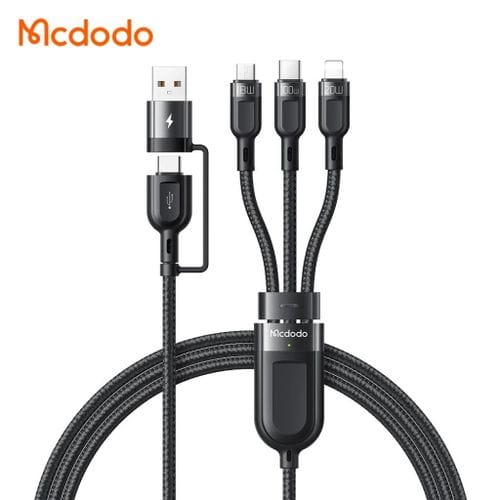 Mcdodo 6-in-1 Cable 100W Fast Charging (1.2M) Transparent Cable with Charging Light CA-7260