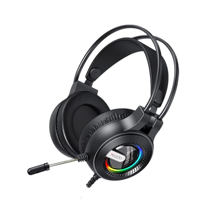 YESIDO EK02 Gaming Headset – RGB Lighting, 50mm Drivers, Deep Bass, Wired 3.5mm + USB, Noise Mic