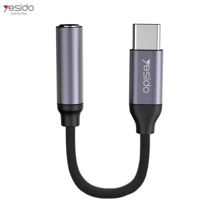 Yesido YAU19 Aluminum Alloy Nylon Cable USB Type-C To 3.5mm Aux Port Audio Adapter Cable