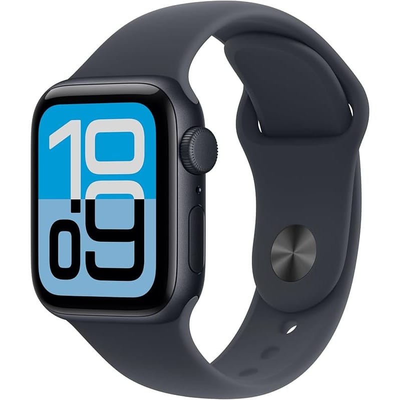 Apple Watch SE 3 [GPS 44mm] Smartwatch with Midnight Aluminum Case with Midnight Sport Band - M/L. Fitness and Sleep Trackers, Heart Rate Monitor, Always-On Display, Water Resistant