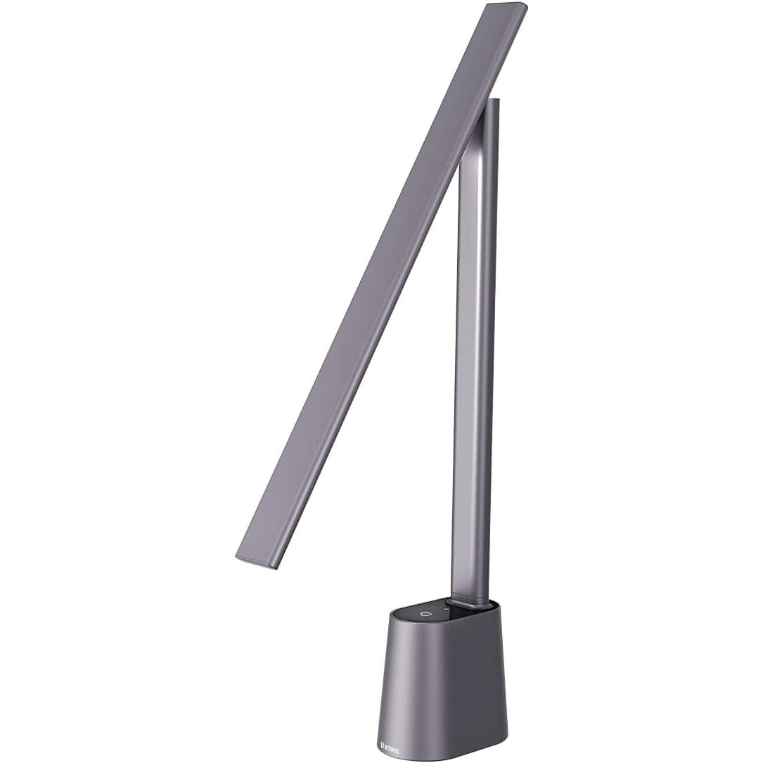 Baseus LED Desk Lamp Auto-Dimming Table Lamp Eye-Caring Smart Lamp Touch Control 47" Wide Illumination 250 Lumens 5W 3 Color Modes for Home Office, Living Room, Bedroom, Painting (Dark Grey)
