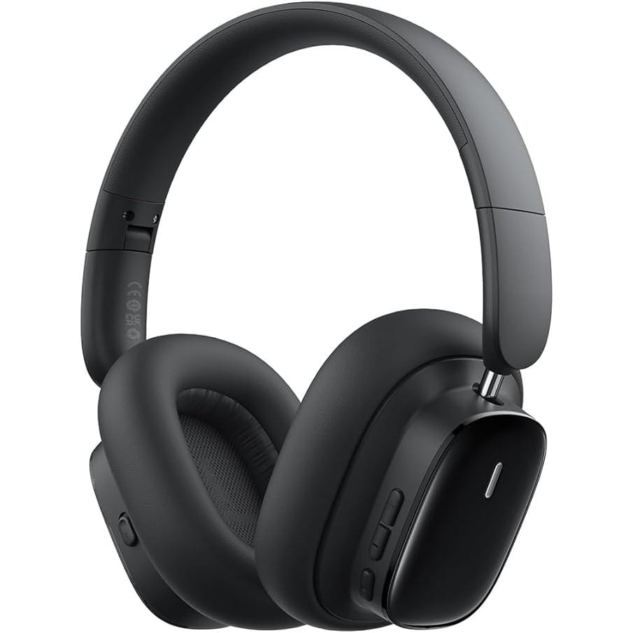 Baseus Bowie H1i Wireless Headphones, 38dB Active Noise Cancelling Headphones with Bluetooth V5.3, Spatial Audio, 0.038s Low Latency, LHDC Hi-Res Sound, ENC Mics (Cluster Black)