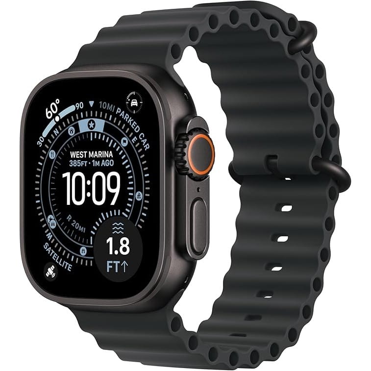 Apple Watch Ultra 3 [GPS + Cellular 49mm] Running & Multisport Smartwatch w/Rugged Titanium Case w/Black Ocean Band. Satellite Communications, Advanced Health & Fitness Tracking