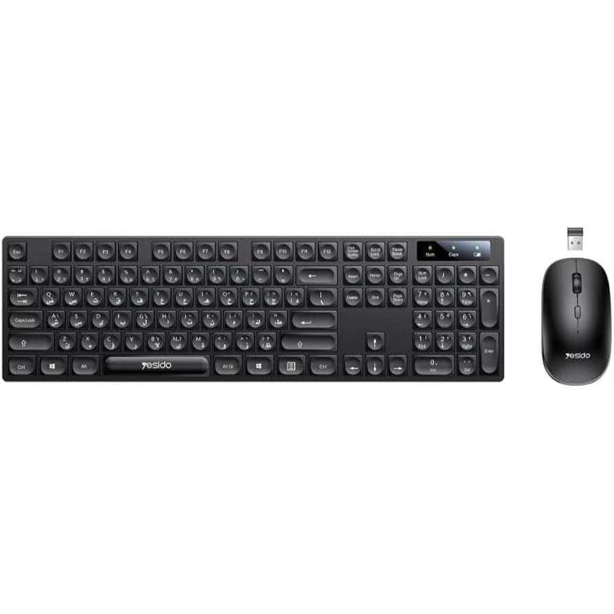 YESIDO KB42 Wireless Keyboard & Mouse Combo – 2.4GHz Silent Slim USB Set for PC, Laptop & Smart TV