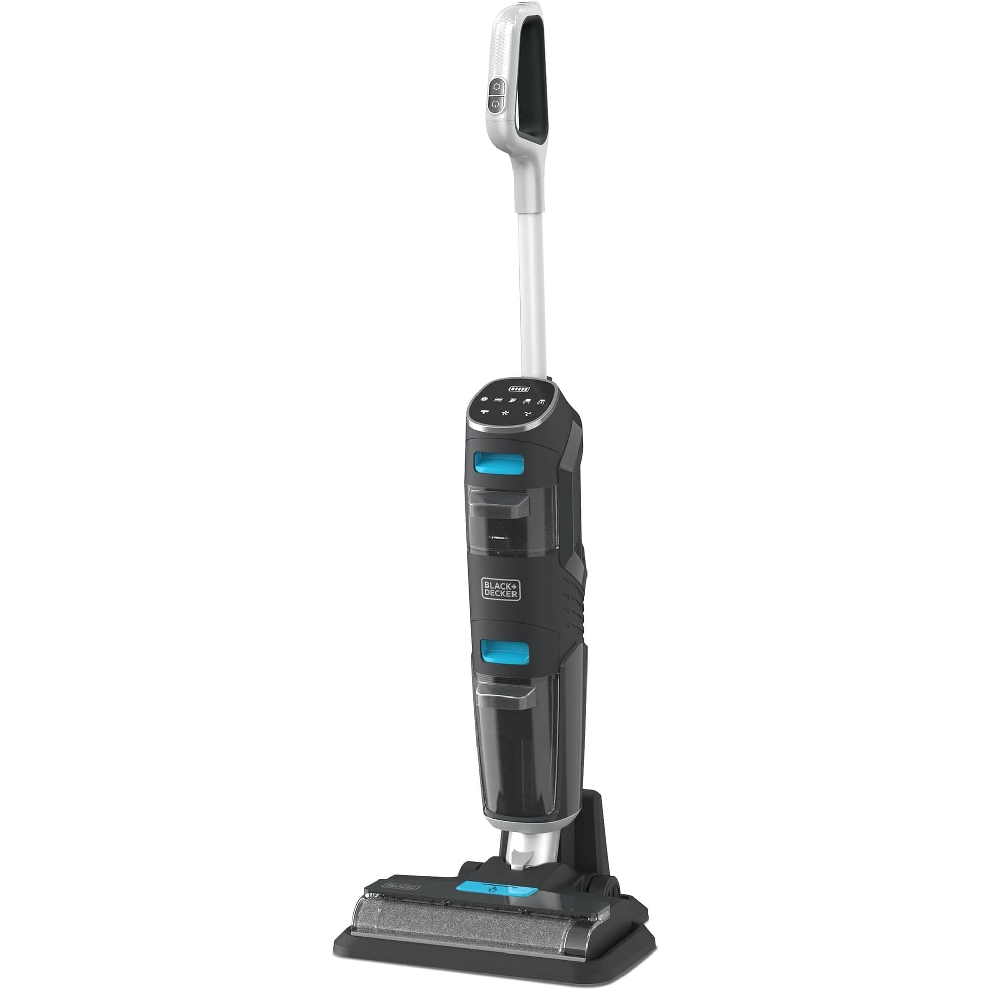 BLACK+DECKER Cordless Wet Dry Vacuum Cleaner and Mop, Vacuum Wash Duo, Self-Cleaning, Edge Cleaning Design, Digital Display, Compact and Space-Saving, Blue - VW252BR-B5