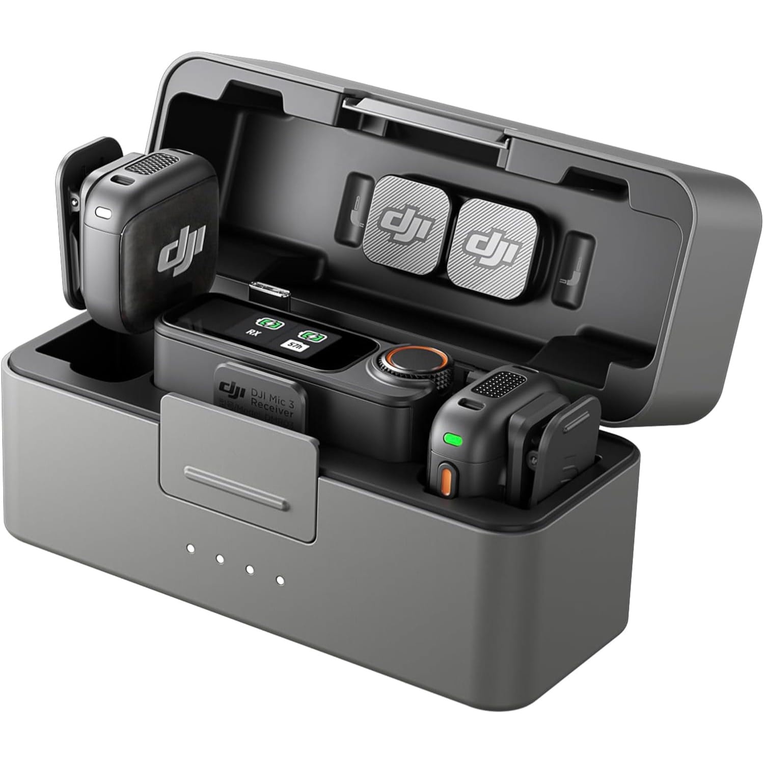 DJI Mic 3 (2 TX + 1 RX + Charging Case), Wireless Microphone for iPhone/Camera/Android, Adaptive Gain Control Balanced Volume, Dual Band Anti-Interference, 28h Use