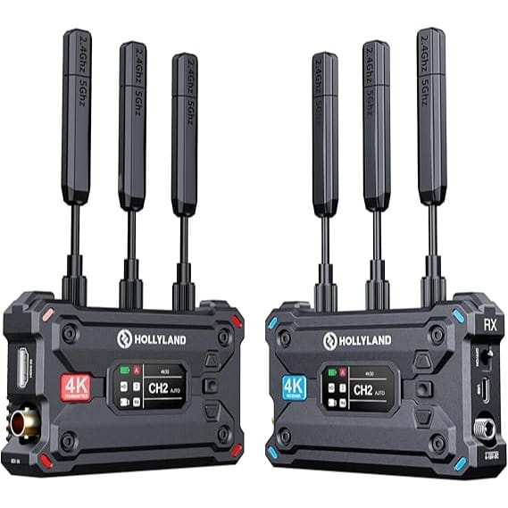 Hollyland Pyro S Wireless Video Transmitter and Receiver HDMI SDI 4K30/1080p60 1300ft Los Range 50ms Latency Up to 4 Receiver, Auto Dual-Band Hopping (ADH), Smart Channel Scan, Live Stream (1TX+1RX)