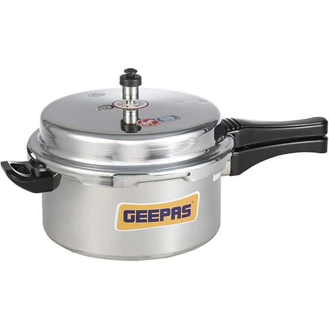 Geepas GPC327 7.5L Stainless Steel Induction Base Pressure Cooker - Lightweight & Durable Cooker with Lid, Cool Handle & Safety Valves
