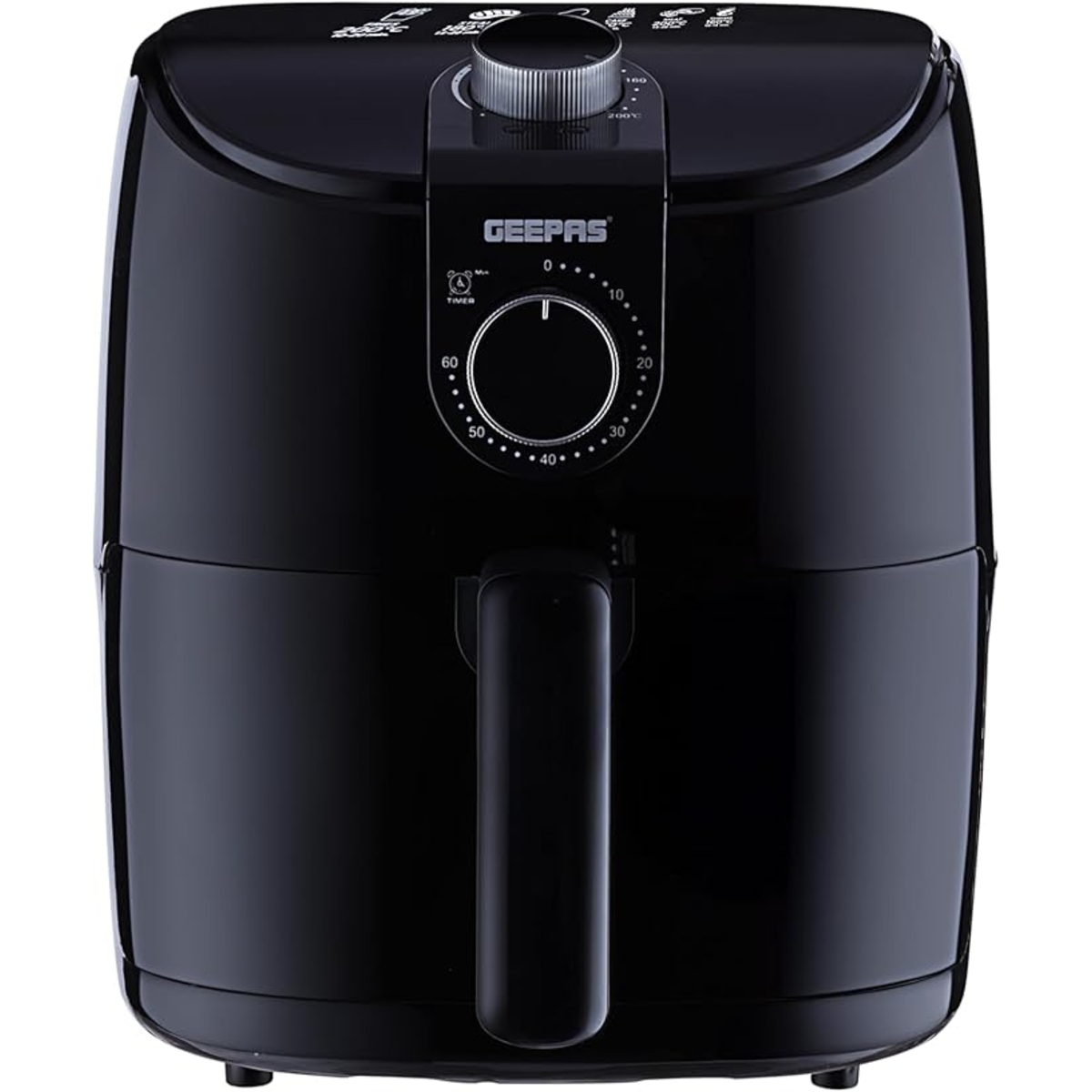 Geepas 4 Litre Air Fryer 1500W with Vortex Rapid Air Technology | Adjustable Temperature Control | 60-Minute Timer | Auto Shut-Off & Overheat Protection | Less Oil Cooking (GAF37550)