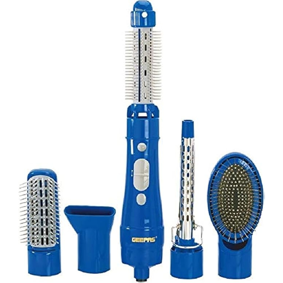 Geepas GH715 6-in-1 Hair Styler 750W - 2 Speed Settings, Overheat Protection, 360 Swivel Cord & Cool Function - Multi-Functional Salon Hair Styler