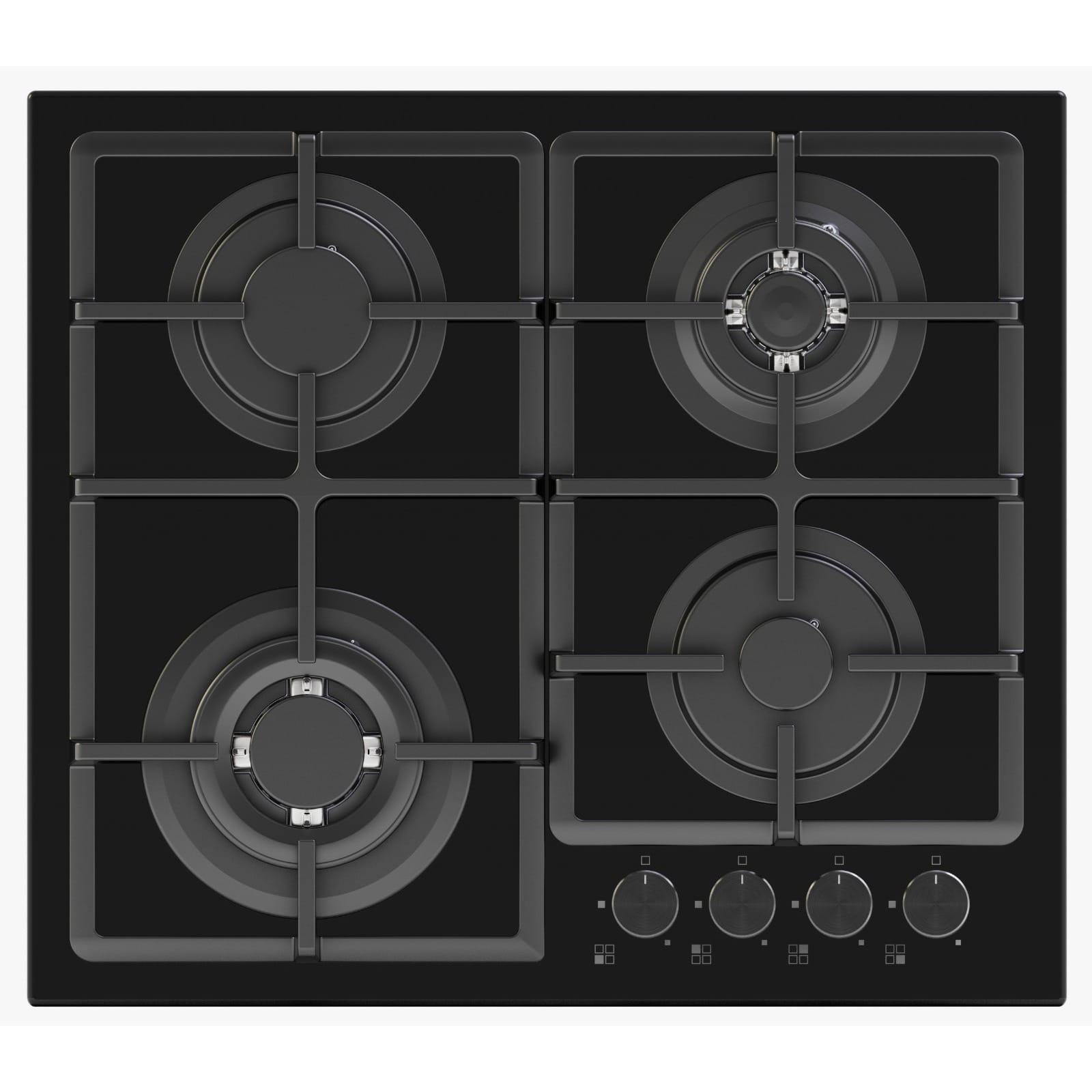 IQRA IQ-KH4027G 60cm Built-In 4 Burner Gas Hob Cooktop with Auto Ignition & Cast Iron Pan Supports