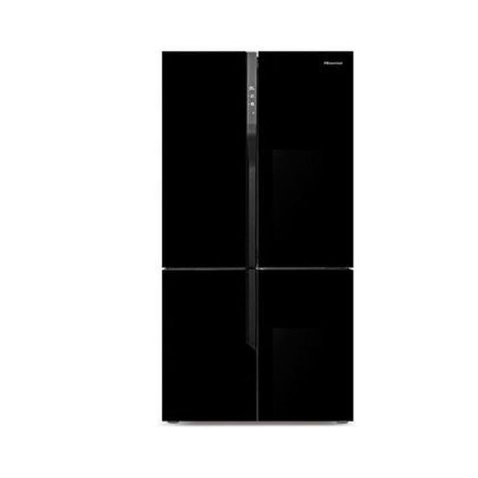 ADH 558 Litres 4-Door Refrigerator, Black Glass Finish